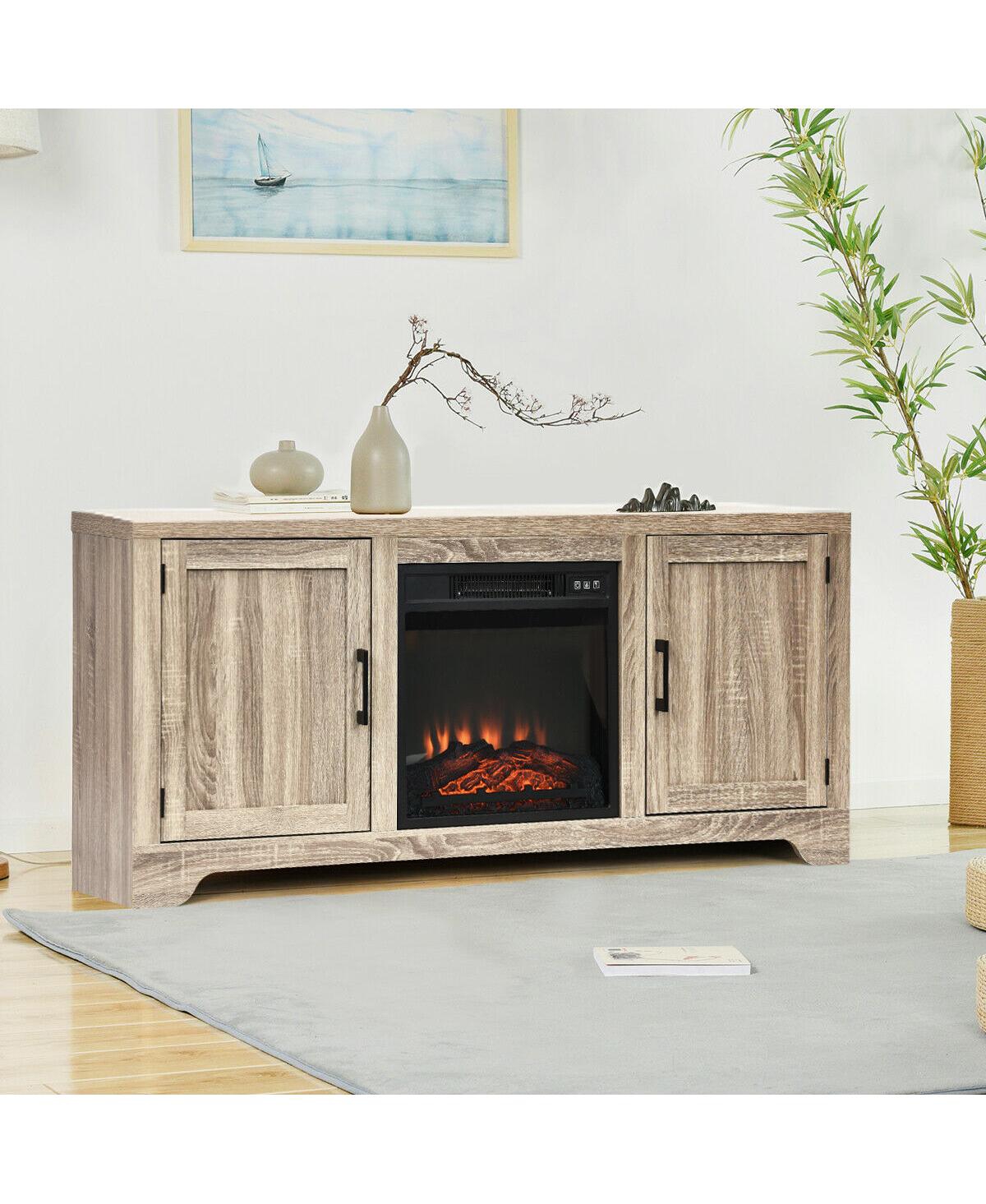 Gymax Tv Stand Entertainment Center Console Home Media Storage W/ 2 Doors for Tv