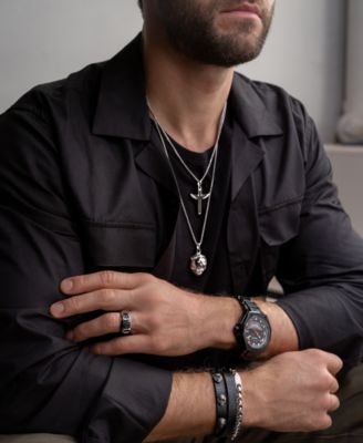 Marc Anthony Men's Diamond Lion Pendant Necklace (1/5 ct. t.w.) in Sterling Silver-Plate, 24" + 2" extender, BVP1072-WSSC4