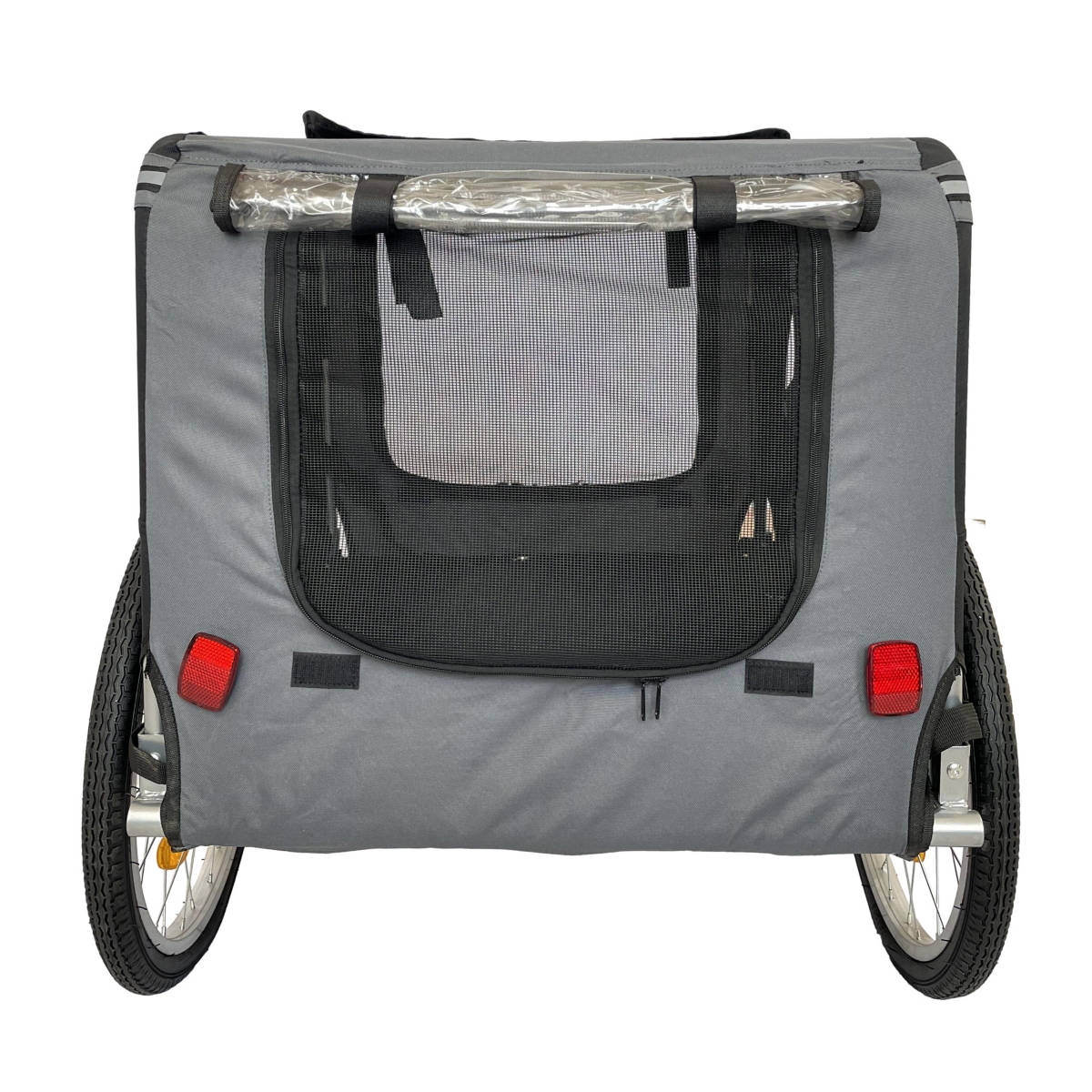 Streamdale Furniture Outdoor Heavy Duty Foldable Utility Pet Stroller Dog Carriers Bicycle Trailer - Black+ gray