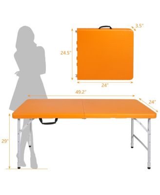 Streamdale Folding Portable Table (4FT, Orange)