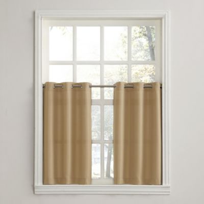 Montego Casual Textured Semi-Sheer Grommet Kitchen Curtain Tier Pair