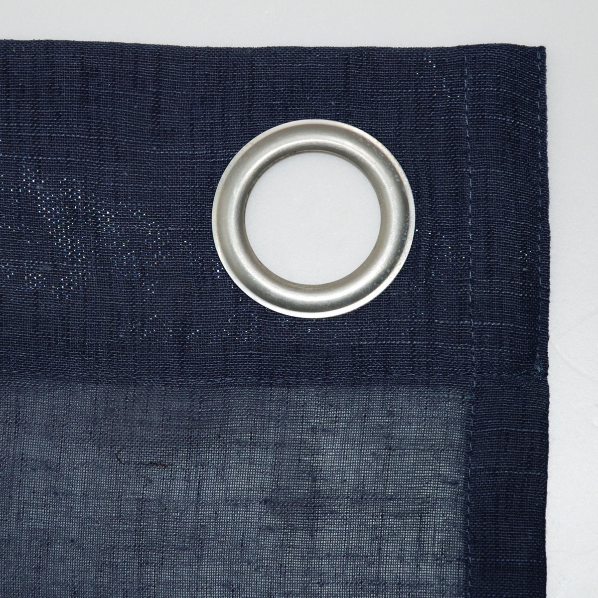 Slub Textured Linen Blend Grommet Top Curtain