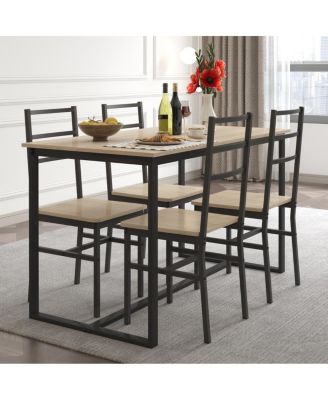 Industrial Style 5-Piece Table and Chair Set
