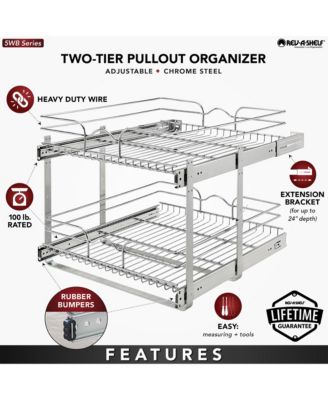 Kitchen Cabinet Pull Out Shelf Organizer, 21 x 22 In, 5WB2-2122CR-1