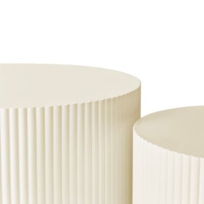 Beige Wave Stripe Nesting Coffee Table Set (2)