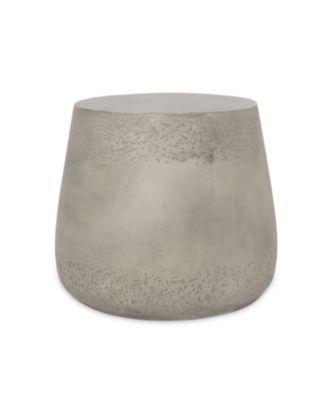 Streamdale Boho-Chic Drum Side Table Unconventional Style, Durable Concrete