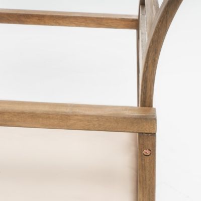 Natural Acacia Wood Outdoor Armchair with White Cushions (Set of 2)