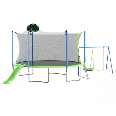 Streamdale Ultimate Kids' Paradise 14ft Trampoline with Slide, Backboard, & Swing
