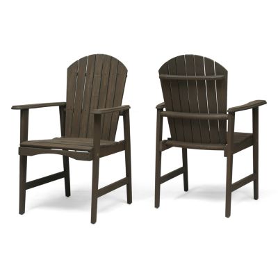 Weather-Resistant Acacia Wood Adirondack Dining Chairs (Set of Two)