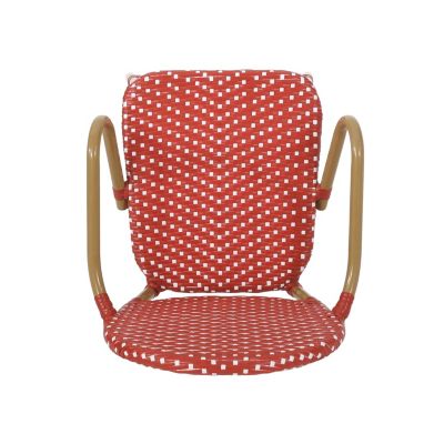 Streamdale Parisian-Inspired Aluminum Barstools with Woven Wicker