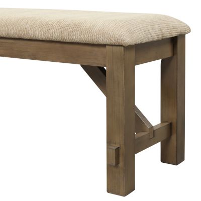 Wood Fabric Upholstered Dining Bench
