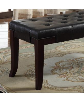 Tufted Bench, Faux Leather, Espresso