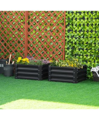 Stylish & Durable 2-Pack Elevated Garden Planters with Open Bottoms