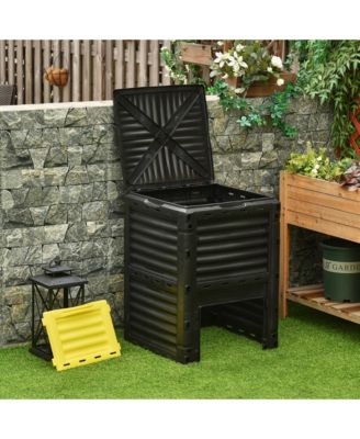 80 Gallon Outdoor Compost Bin with Enhanced Airflow and Easy Assembly