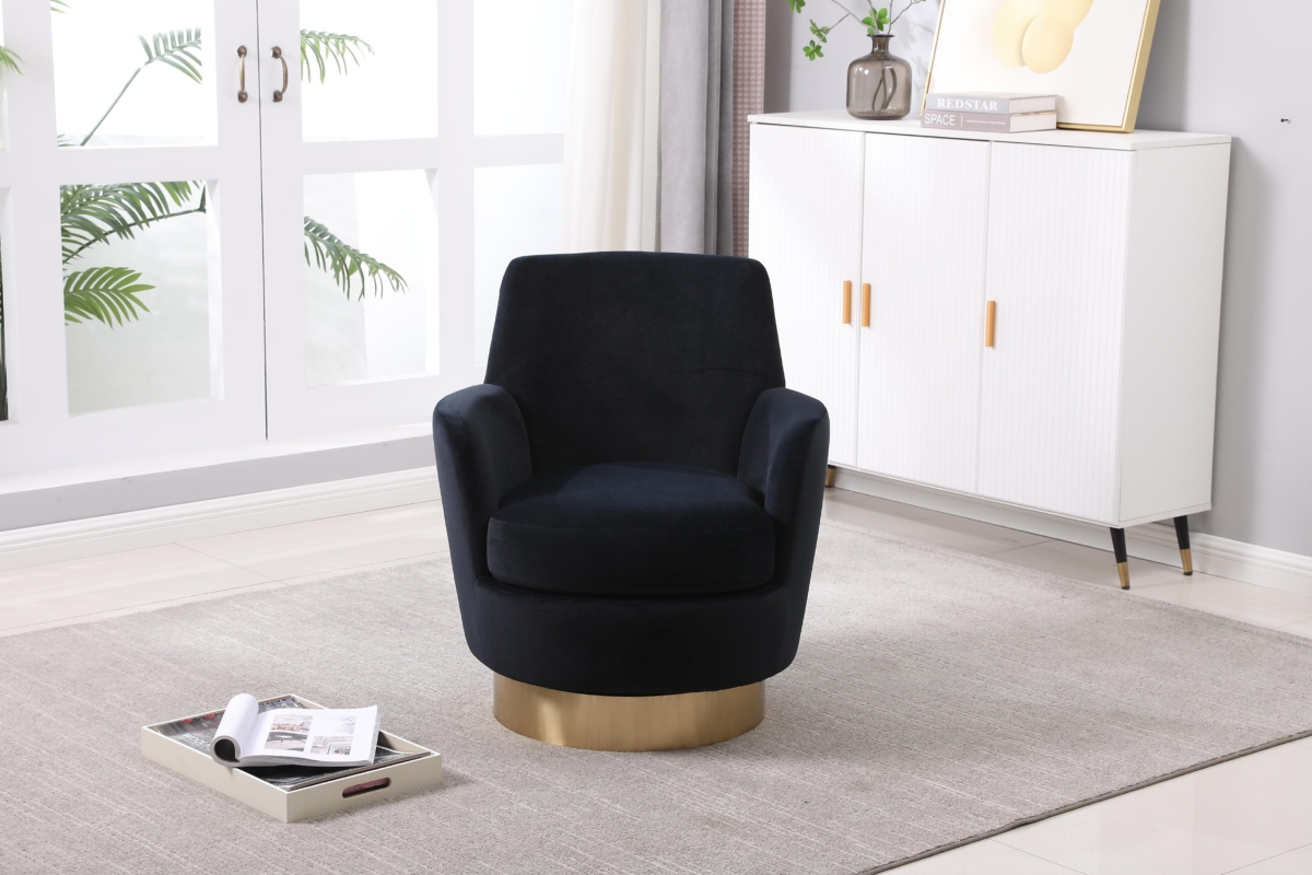 Simplie Fun Plush Velvet Swivel Accent Chair, 360° Adjustable, for Living Room, Bedroom