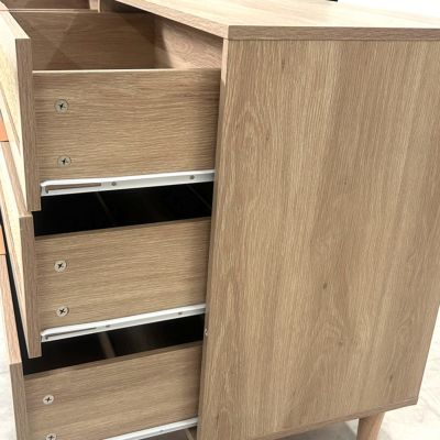 Modern Rattan Dresser with 6 Drawers and Ample Storage Space