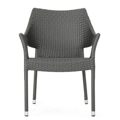Mirage Grey Pe Wicker Stacking Armchair
