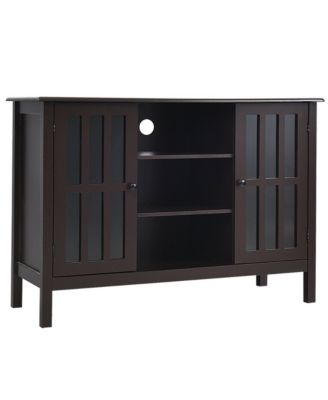 Wood TV Stand Entertainment Media Center Console for TV up to 50'' Brown