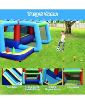 Inflatable Jumping Castle Bounce House with Dual Slides and 480W Blower