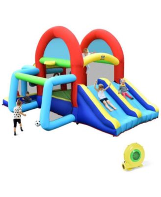 Inflatable Jumping Castle Bounce House with Dual Slides and 480W Blower