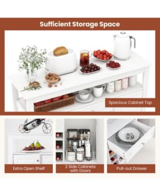 Buffet Sideboard Wine Liquor Coffee Bar Cabinet with Removable Wine Rack