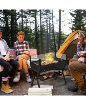 Barbecue Charcoal Grills with Wind Guard Seasoning Racks