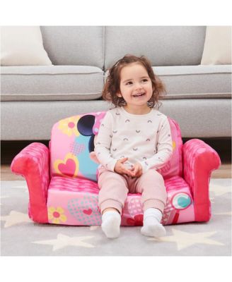 Kids 2-in-1 Flip Open Foam Compress Sofa Bed, Minnie Mouse