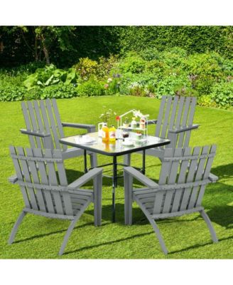 Outdoor Patio Acacia Wood Adirondack Lounge Armchair