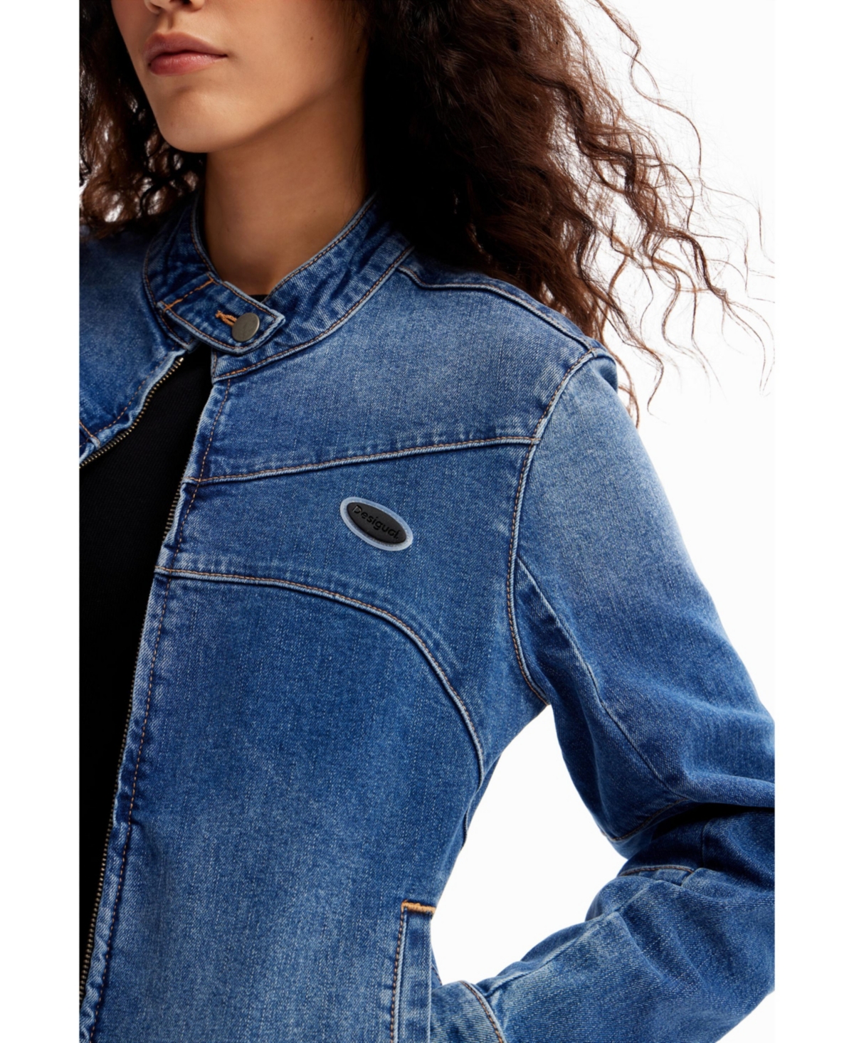 Desigual Women's Denim biker jacket