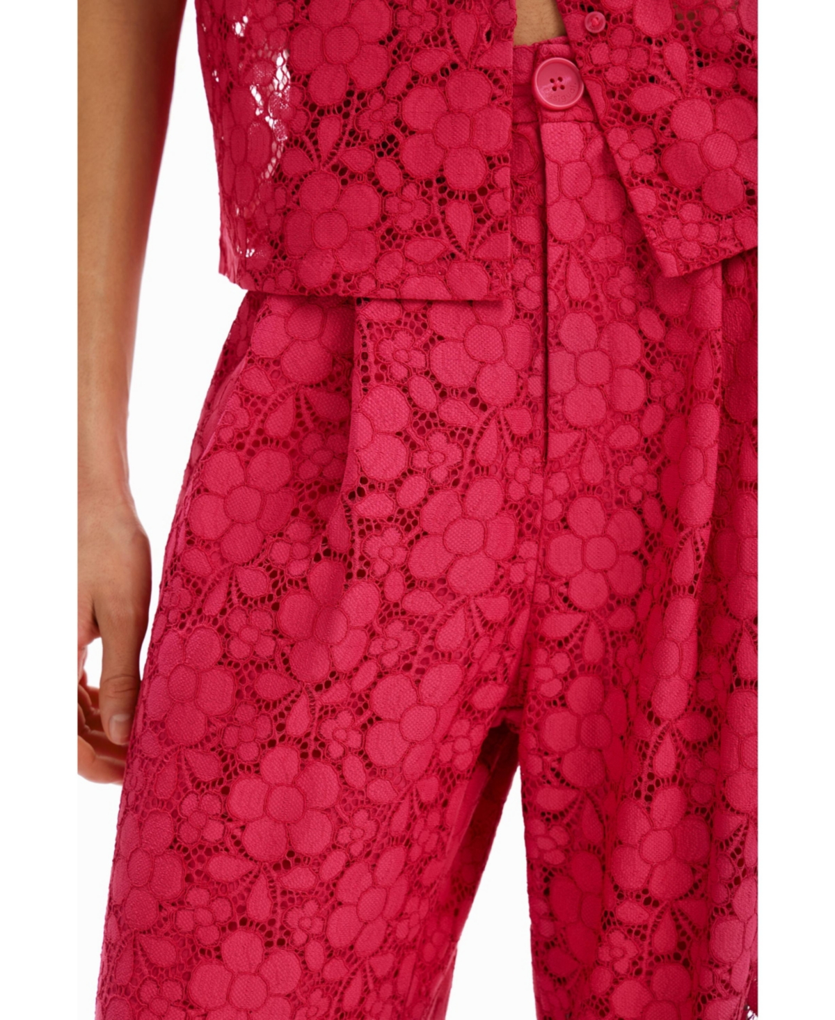 Desigual Women's Tailored floral lace trousers