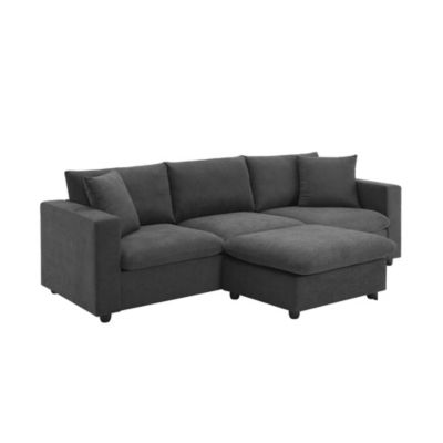 Modern L-Shaped Sectional Sofa (4-Seat) with Pillows
