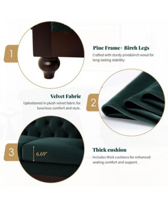 59" Velvet Loveseat Sturdy Pine Frame, Luxurious Comfort