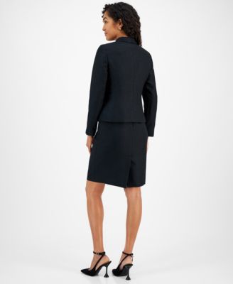 Women's Shawl-Collar Jacket Dress Suit Set, Regular & Petite