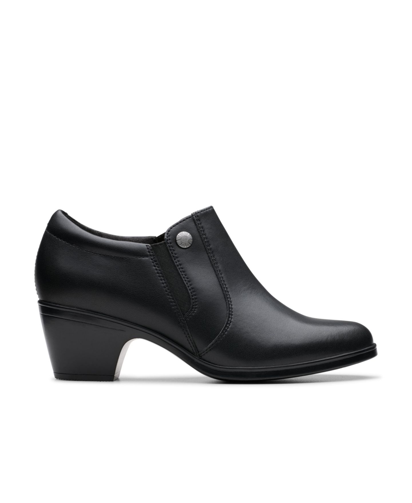 Женские ботинки Clarks Emily 2 Reyna Cushioned Slip On Booties, цвет: Чёрный кожаный — фото 2