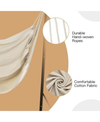 Hanging Padded Hammock Chair with Stand and Heavy Duty Steel