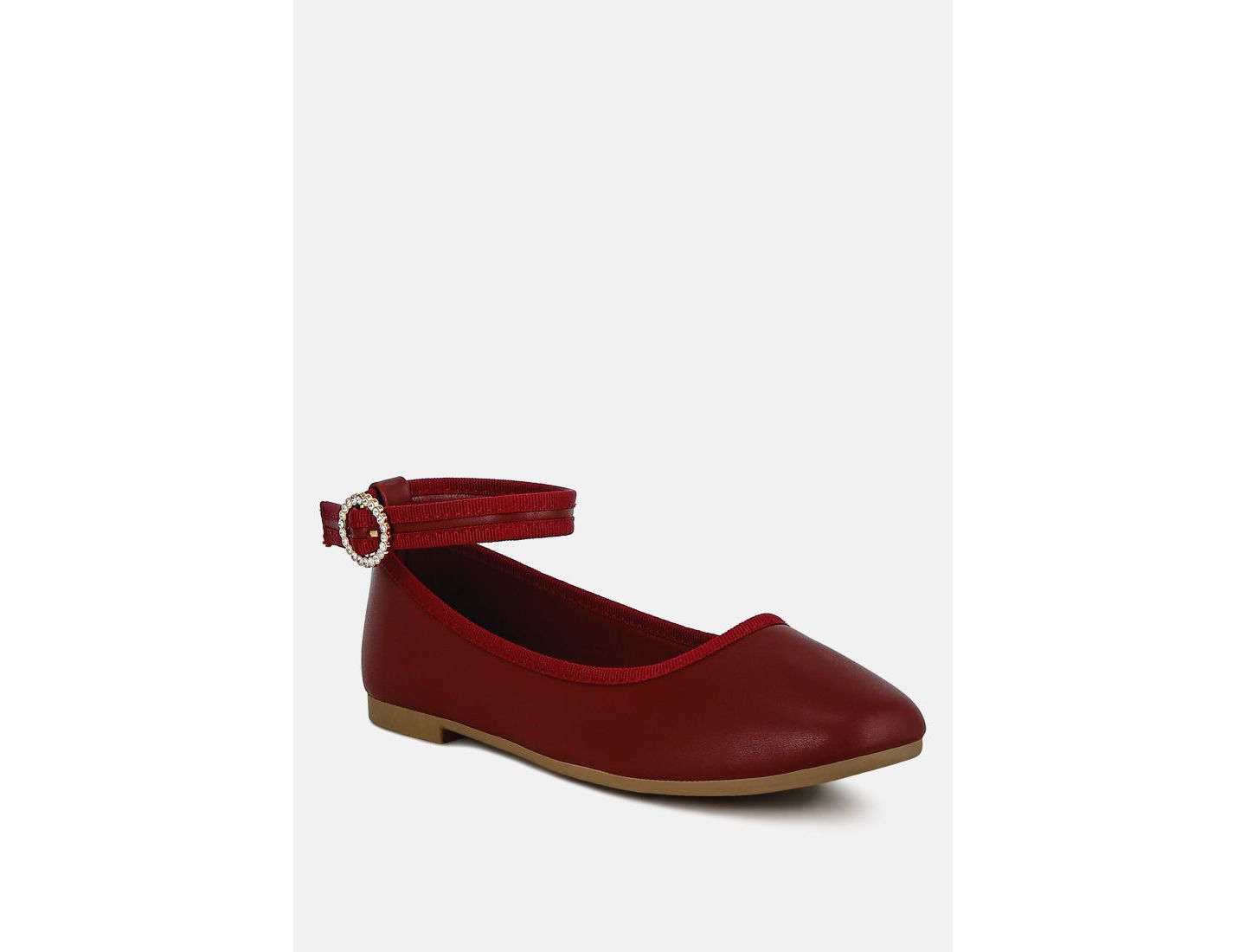 Женские балетки London Rag Danseur Ankle Strap Detail Ballet Flats, цвет: Средний красный — фото 1