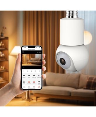 Smart Wi-Fi 2K/4MP PTZ Light Bulb Security Camera