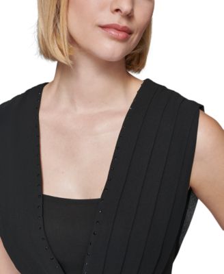 KARL LAGERFELD PARIS Women's Pleated Chiffon Dress - Macy's