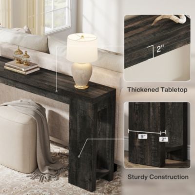 70.9-Inch Long Console Table, Farmhouse Wooden Entryway Sofa Table Behind Couch, Narrow Entry Console