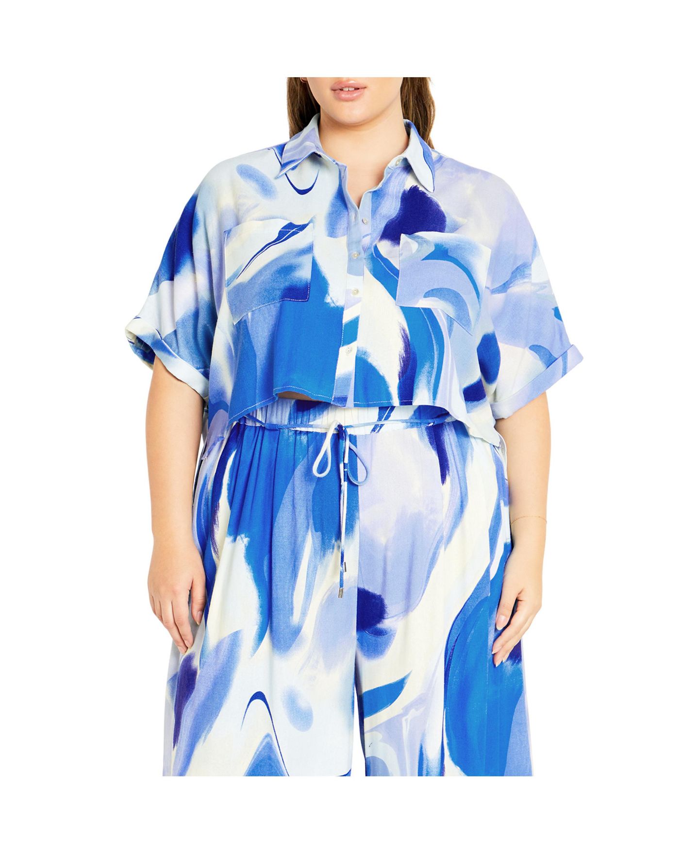 Женская рубашка CITY CHIC Esme Print, цвет: Whirlpool — фото 1