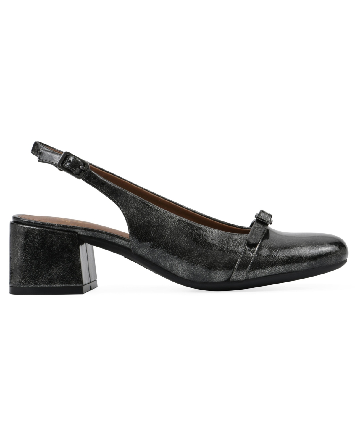 White Mountain Women's Later Slingback Block Heel Pumps In Bronze Patent