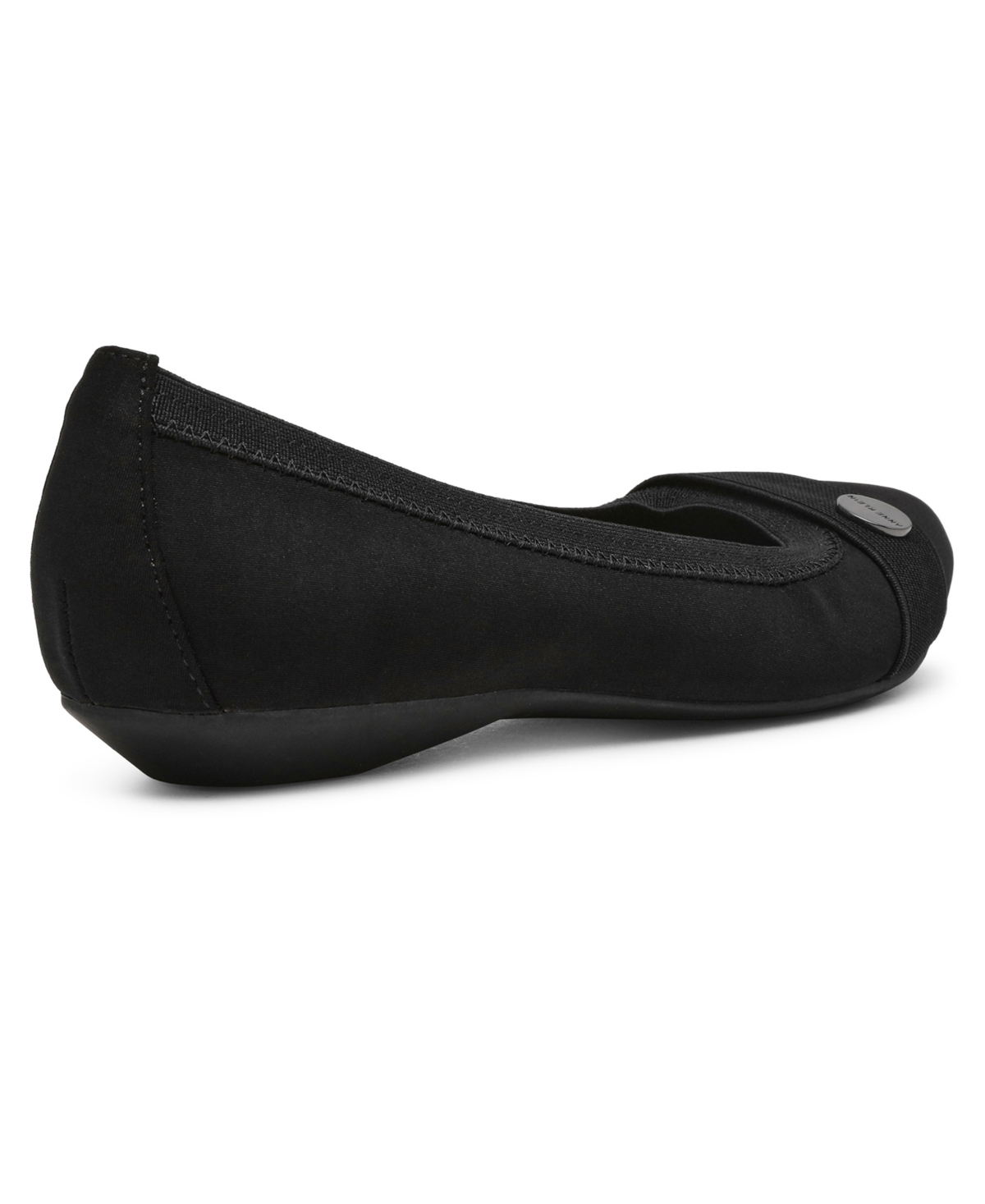 Anne Klein Occuria Womens Comfort Insole Man Made Flat Shoes In Black Stretch