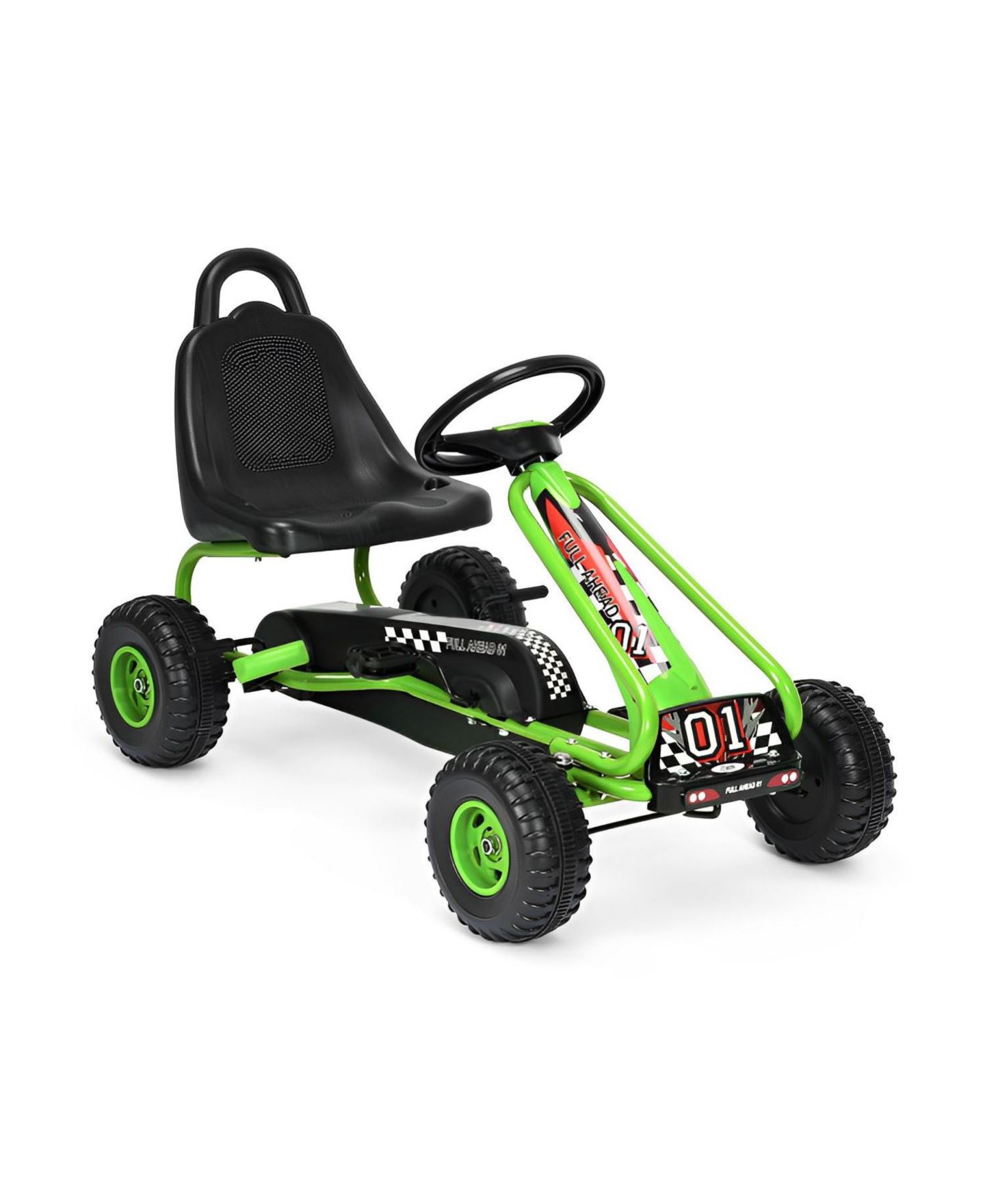 Детская игрушка SKONYON 4-Wheel Pedal Powered Ride-On Car with Adjustable Seat, 66 lbs Capacity, 3–6 лет, цвет: Зелёный — фото 1
