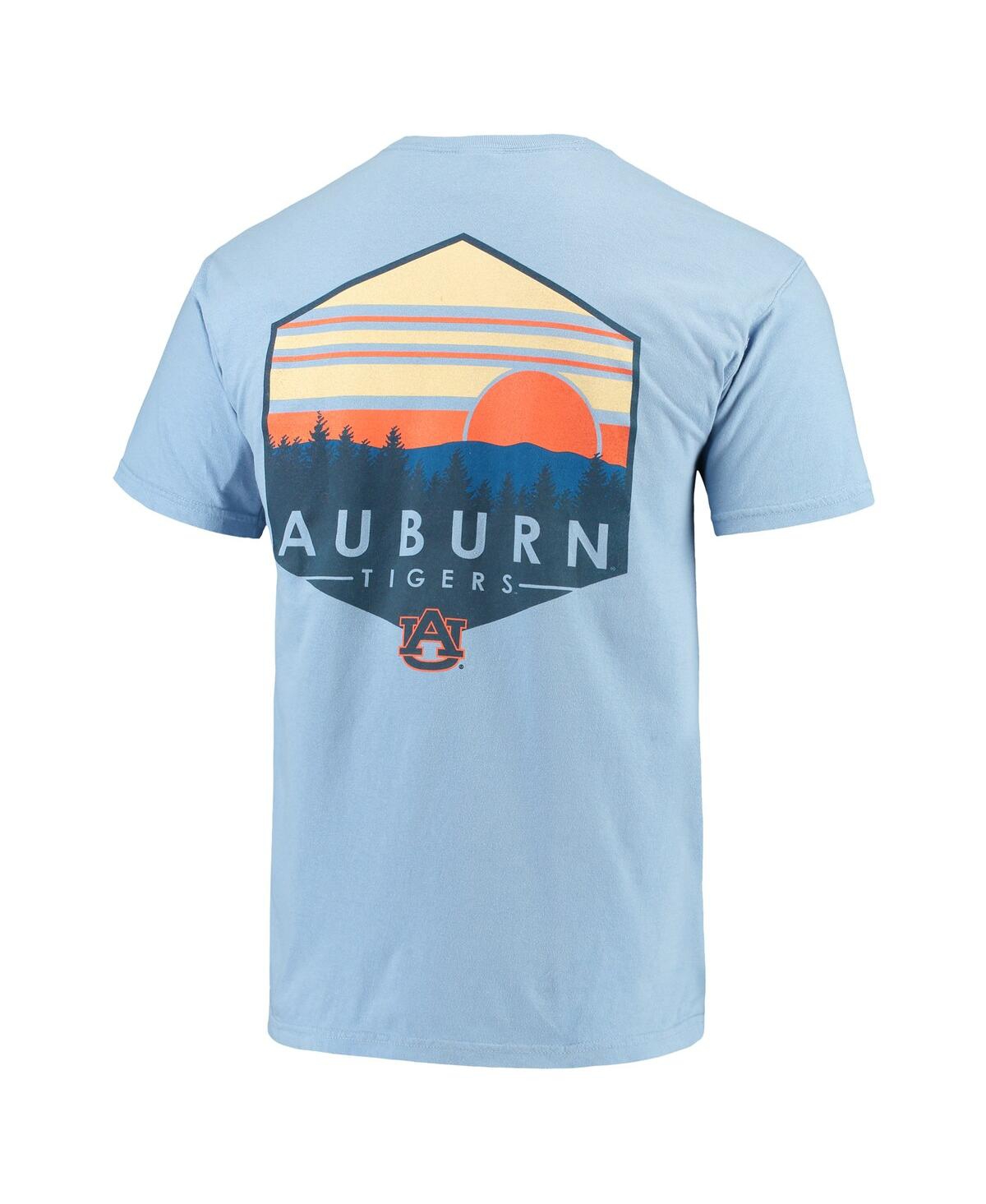 Image One Blue Auburn Tigers Landscape Shield Comfort Colors Pocket T-shirt In Blue