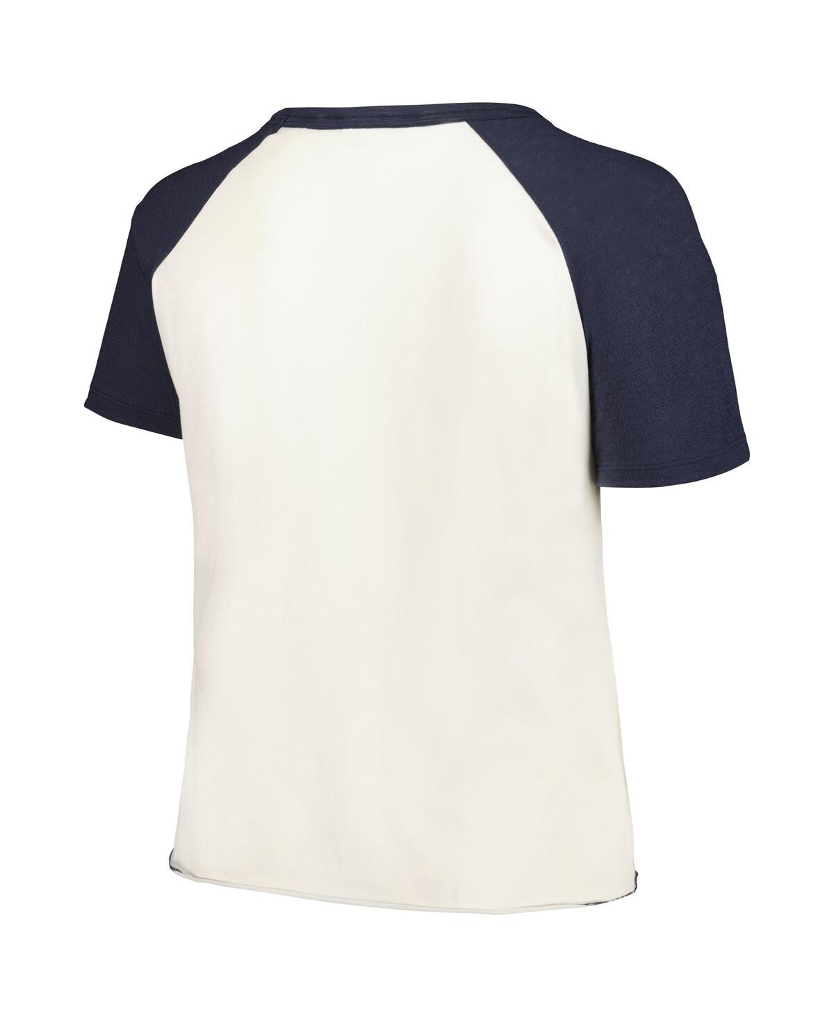 Soft As A Grape Women'sNew York Yankees Plus Size Baseball Raglan T-Shirt - White