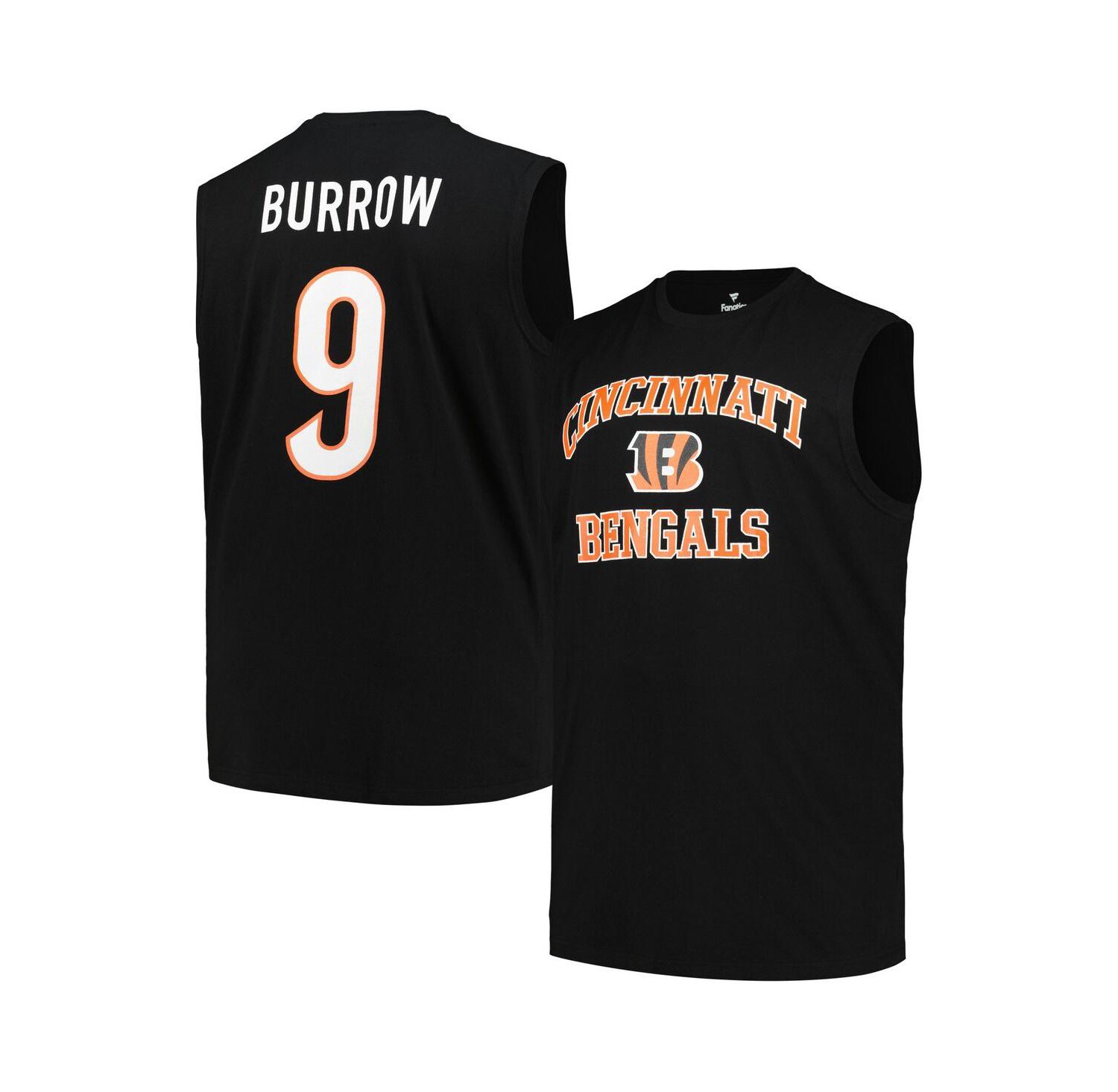 Men's Joe Burrow Black Cincinnati Bengals Big & Tall Muscle Tank Top