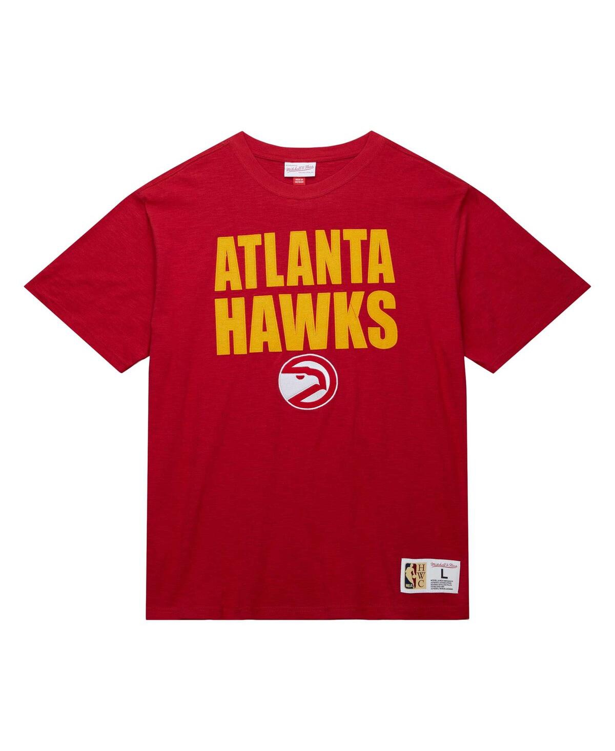 Mitchell & Ness Men'sAtlanta Hawks Hardwood Classics Legendary Slub T-Shirt - Red