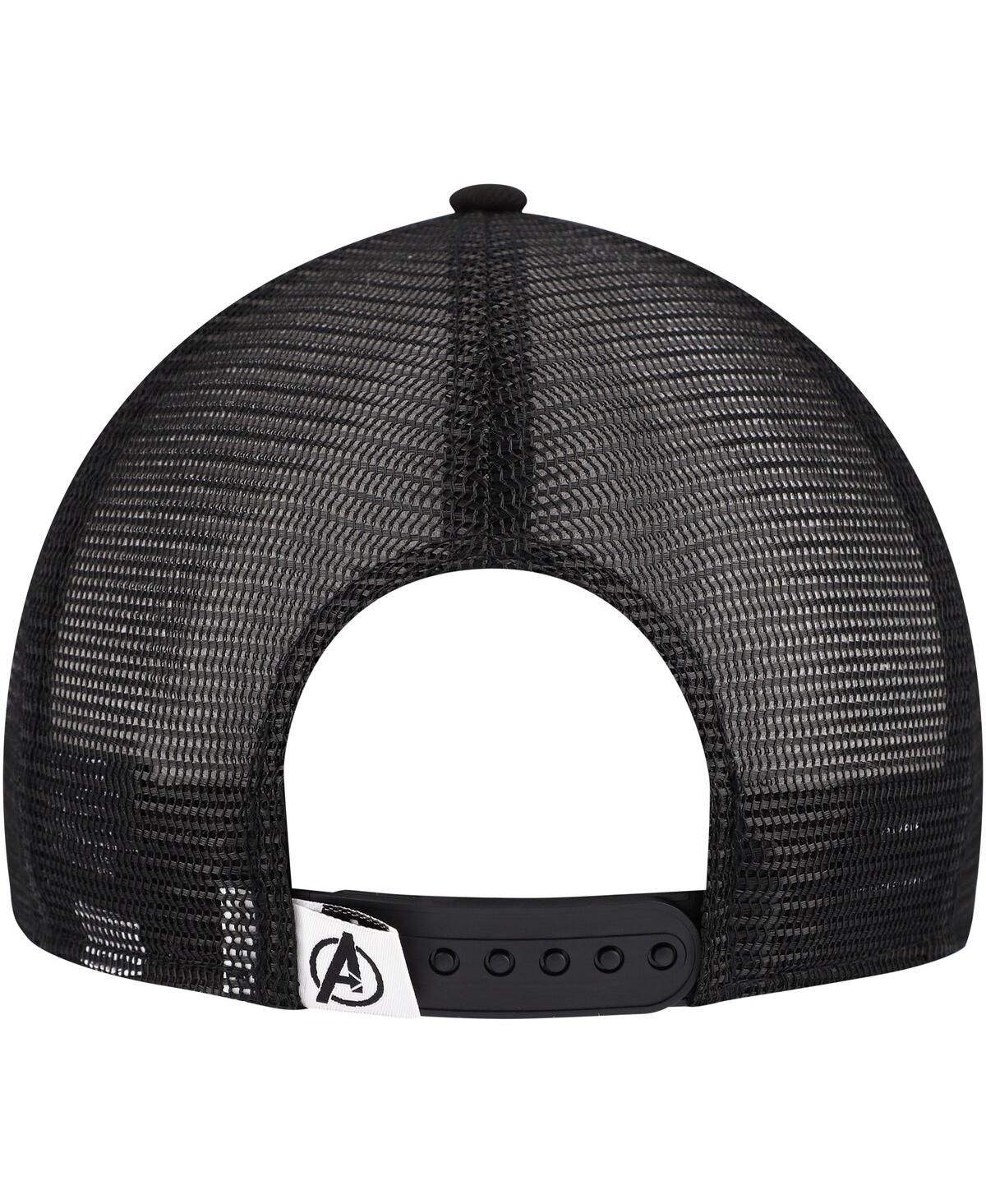 New Era Men's Black The Avengers 9fifty Snapback Trucker Hat In Black