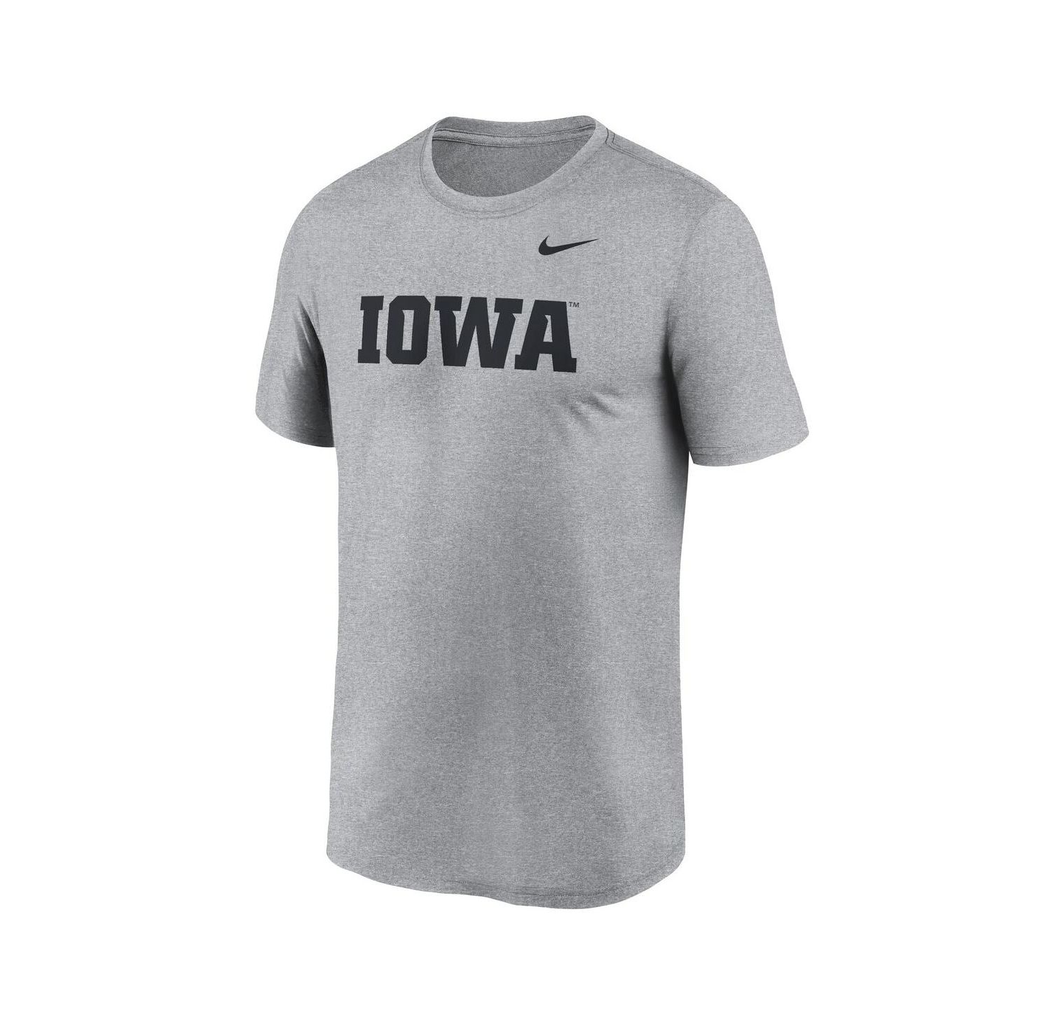 Men's Heather Gray Iowa Hawkeyes Primetime Legend Wordmark T-Shirt