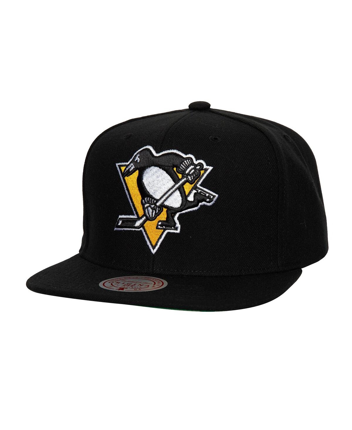 Mitchell & Ness Men's Black Pittsburgh Penguins Core Top Spot Snapback Hat In Black